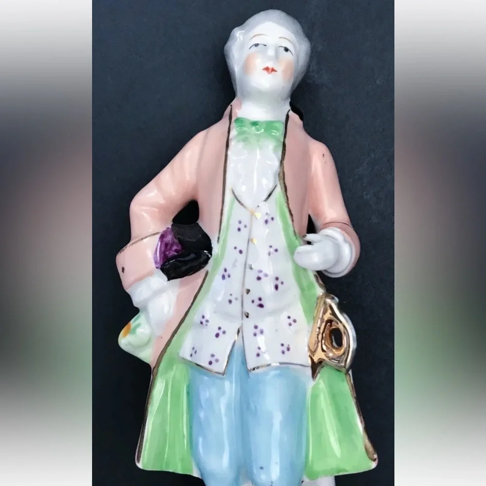 Vintage Colonial Gentleman Man Figure Statue Colorful Whimsical Occupied Japan